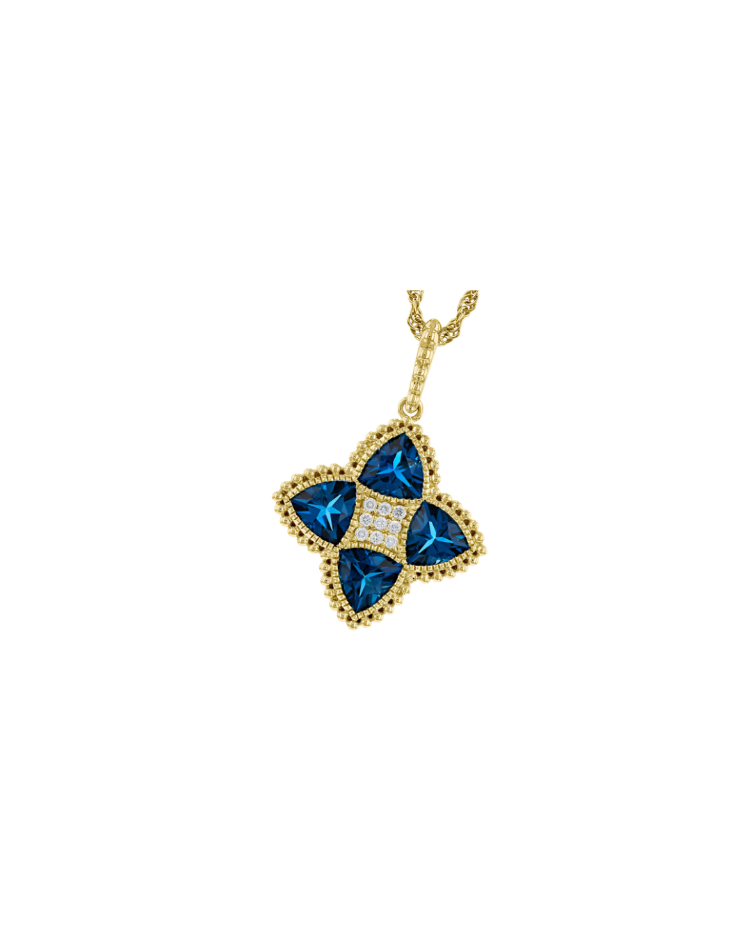 14KY Topaz and Diamond Necklace