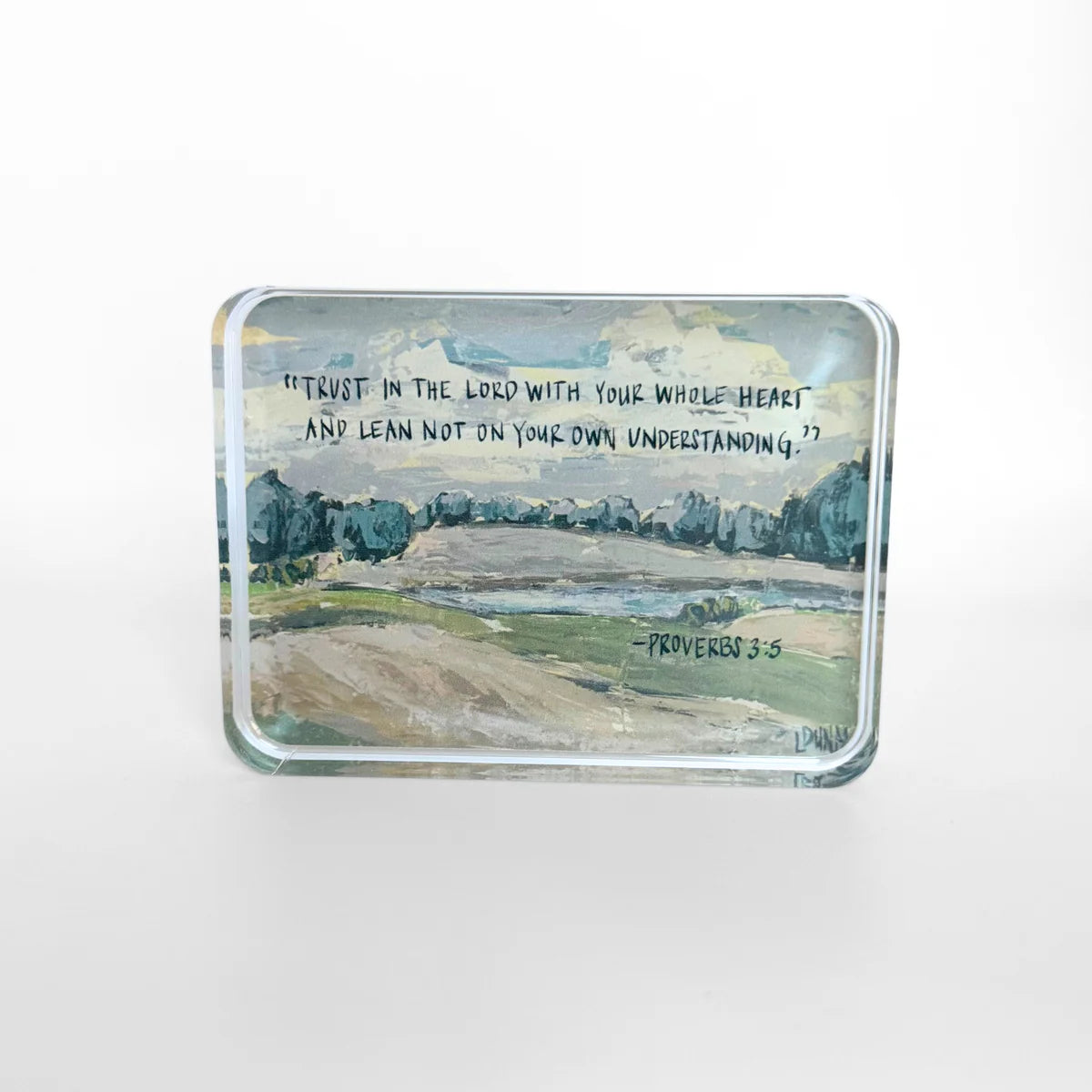 Lauren Dunn Proverbs 3:5 Acrylic Scripture Block