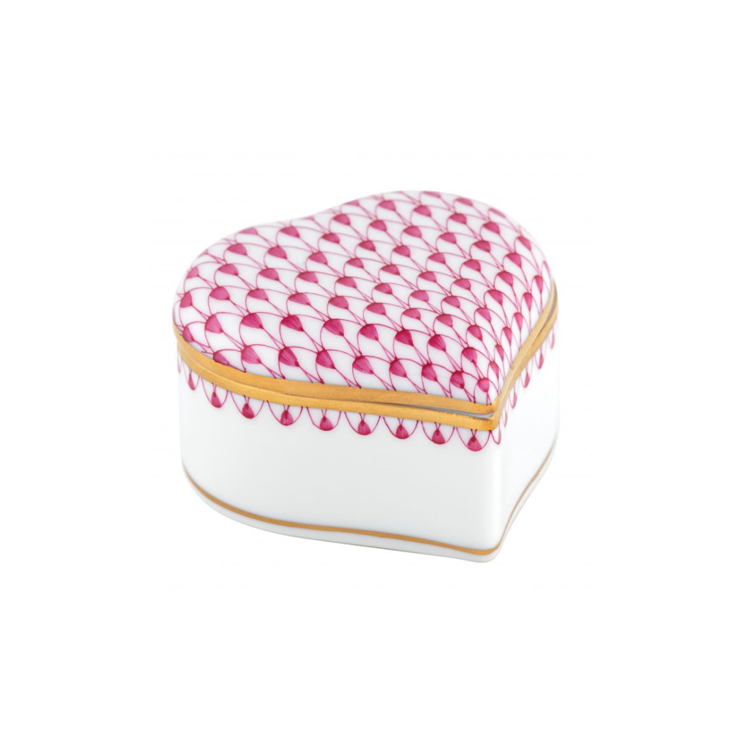 Herend Heart Box, Raspberry
