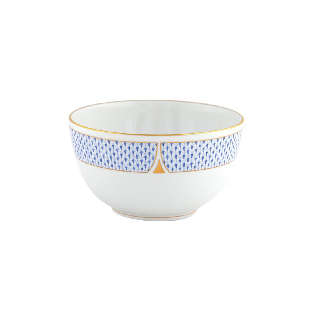 Herend Art Deco Round Serving Bowl, Blue