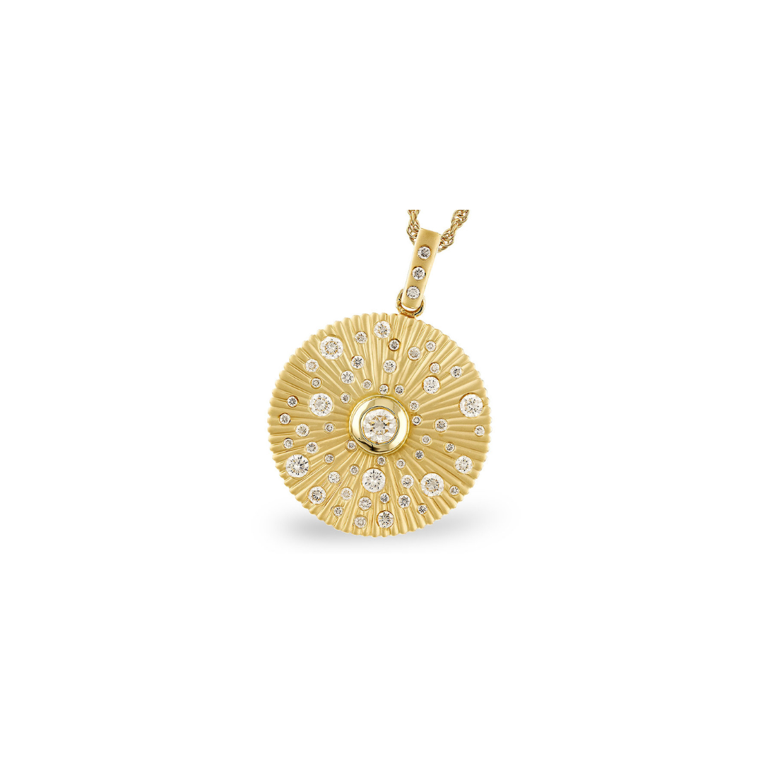 Diamond .73 TW Disc YG Necklace