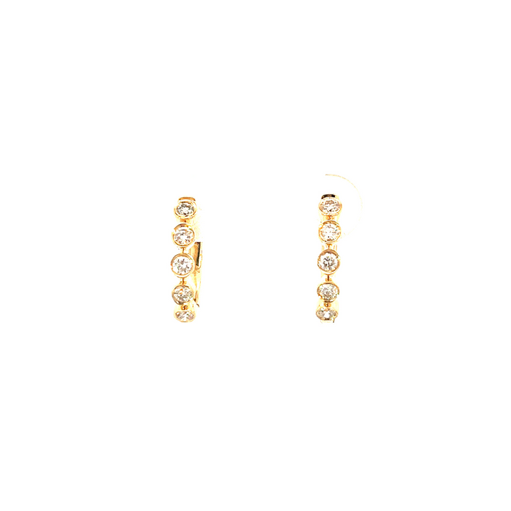 Diamond Bezel Huggies