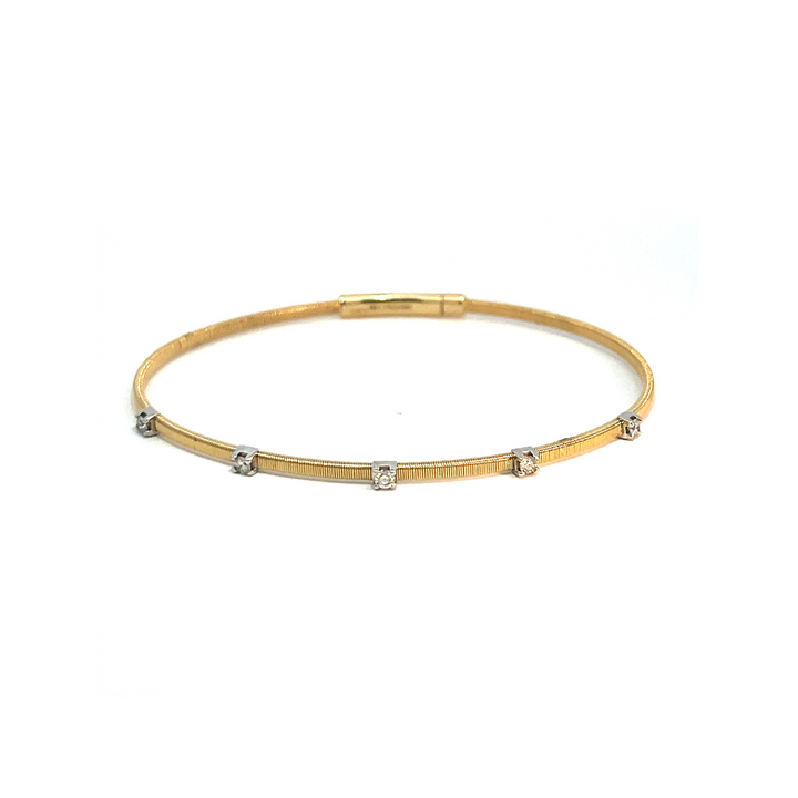 Yellow and White Gold Diamond Bangle