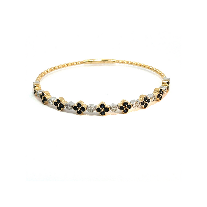 Diamond and Sapphire Clover Bracelet