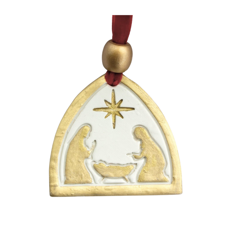 Gold Nativity Ornament