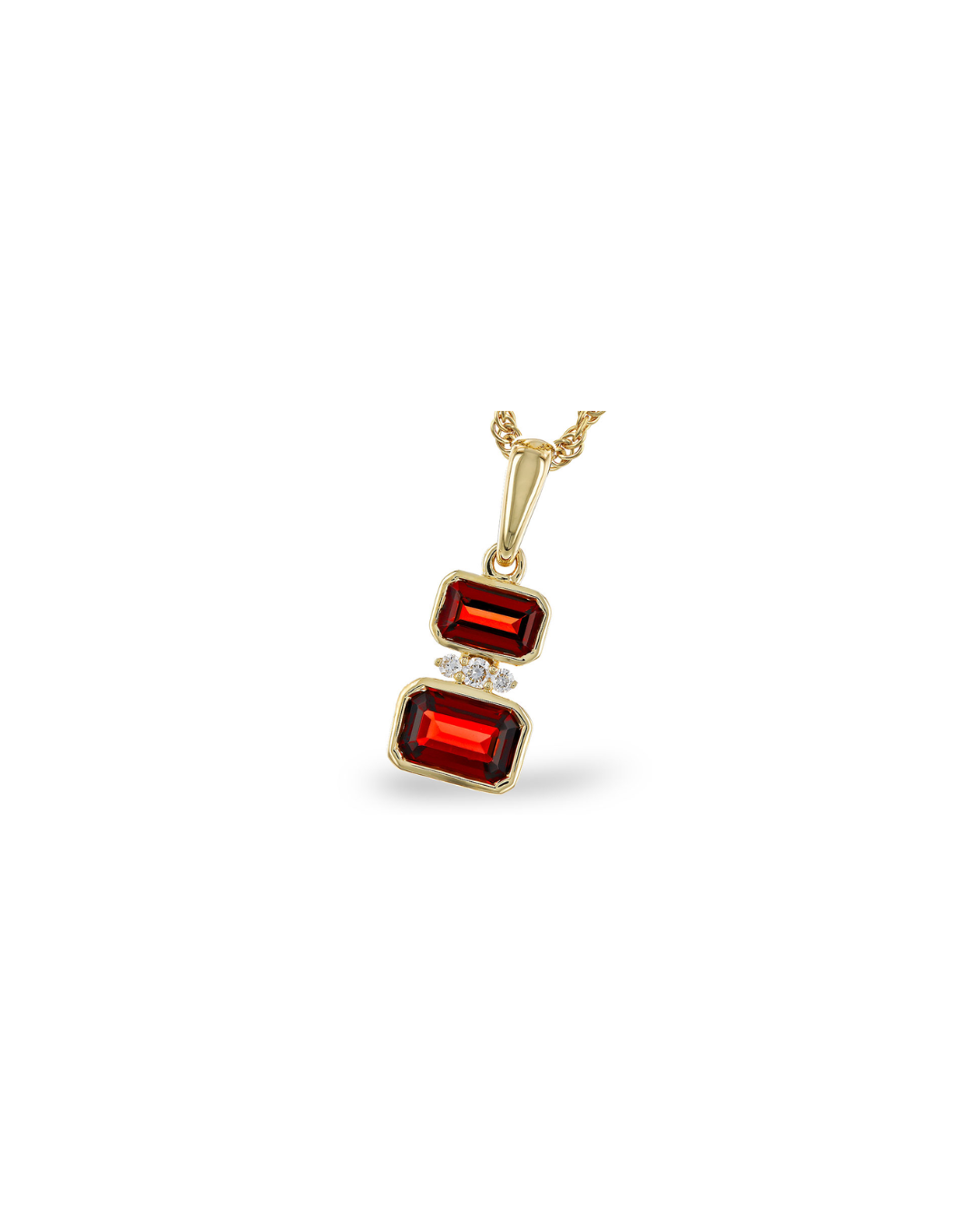 14KY Garnet and Diamond Pendant