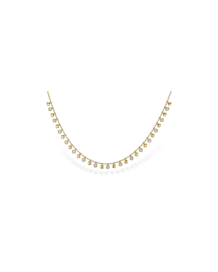 14KY Alternating Diamond and Gold Drop Necklace