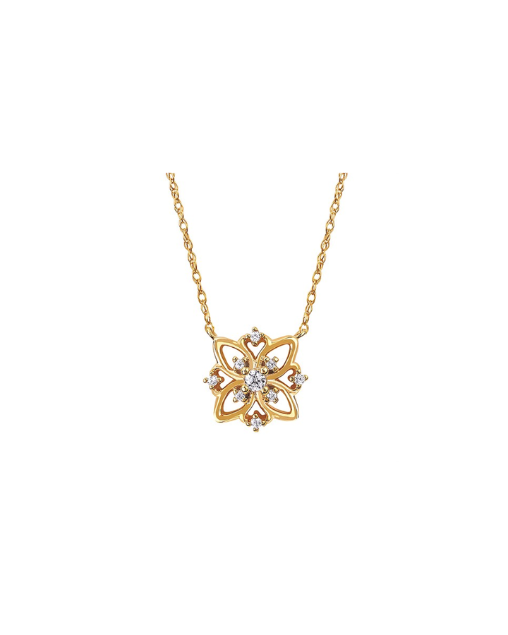 14KY Diamond Flower Necklace