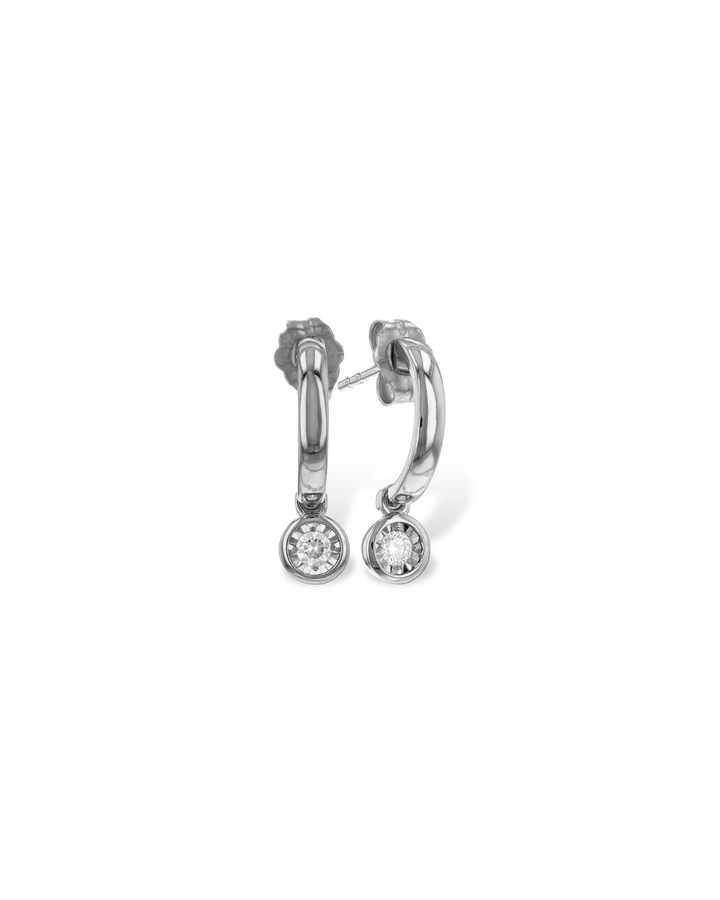 Allison Kaufman Huggies with Drop Diamonds