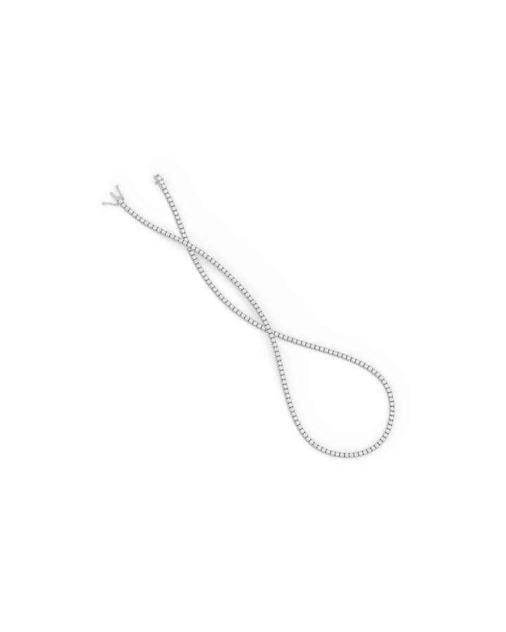 14KW Straight Line Tennis Necklace, 5.50cts