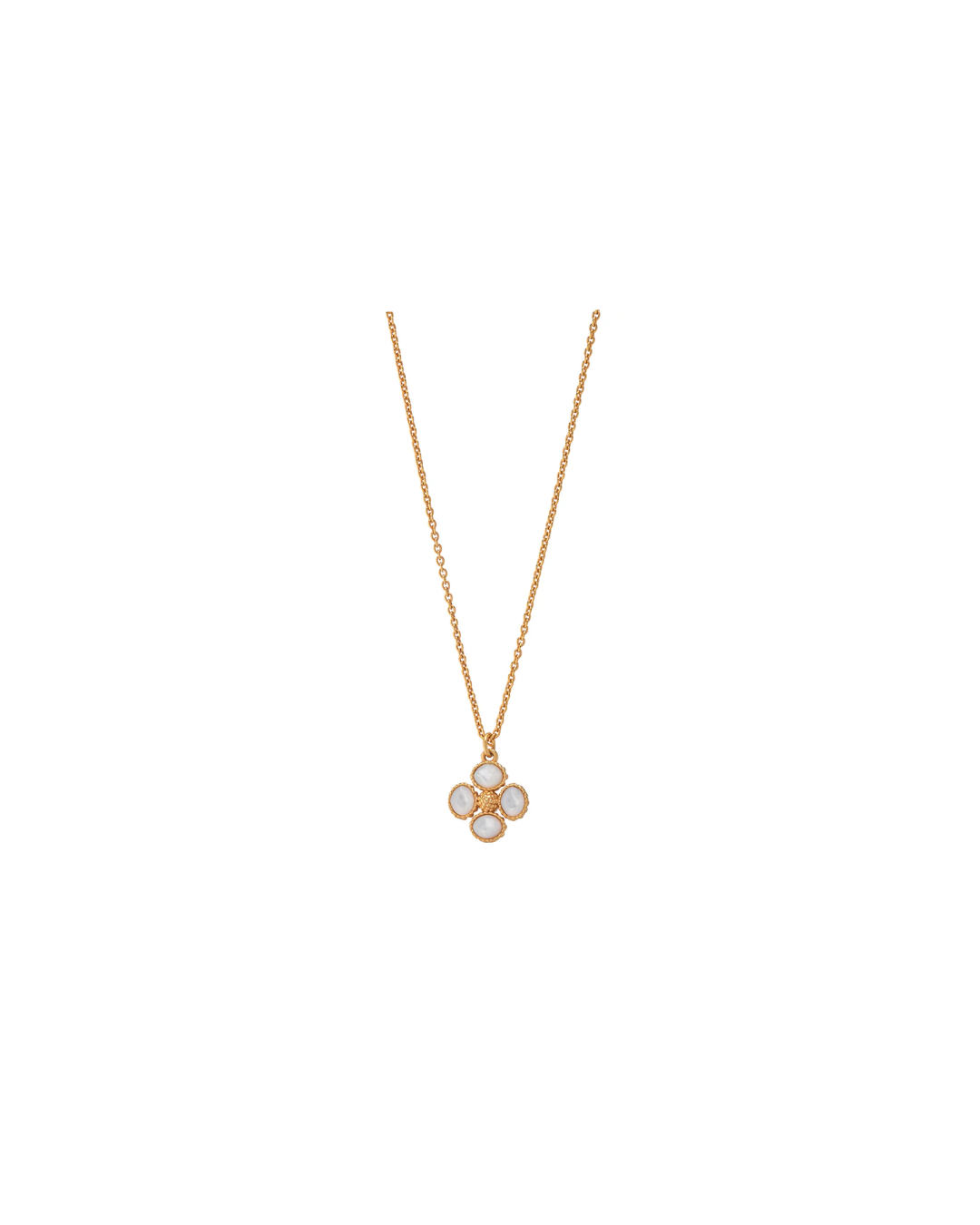 Berry Clover Double Sided Charm Necklace, Mother of Pearl