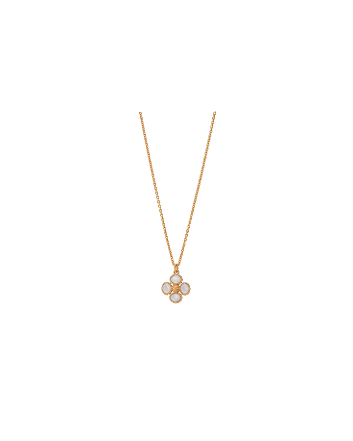 Berry Clover Double Sided Charm Necklace, Mother of Pearl