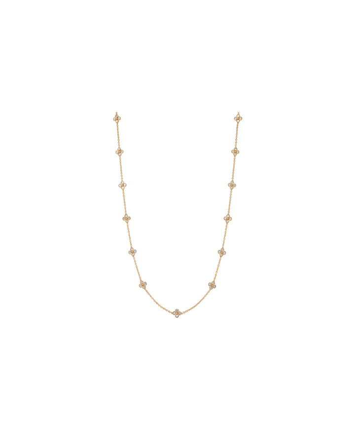 Clover Double Sided Necklace, Pearl White