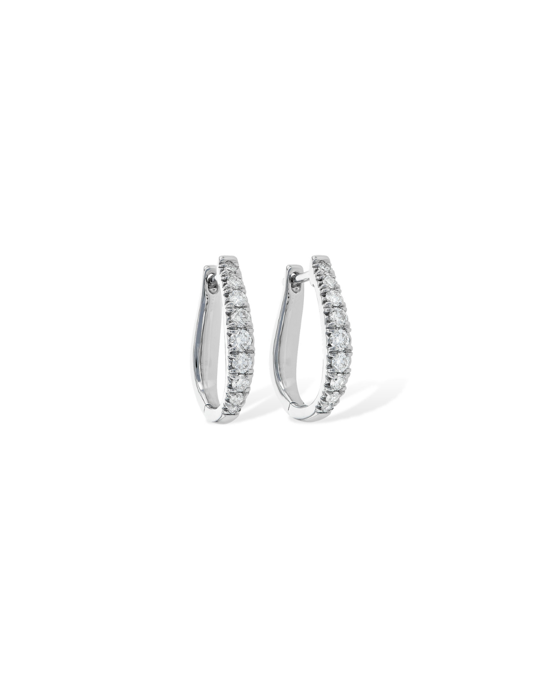 14KW Horseshoes Diamond Hoops
