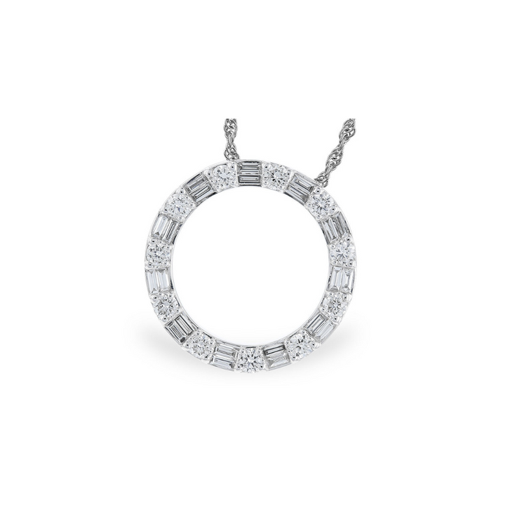 AK Alternating Diamond Open Circle Necklace