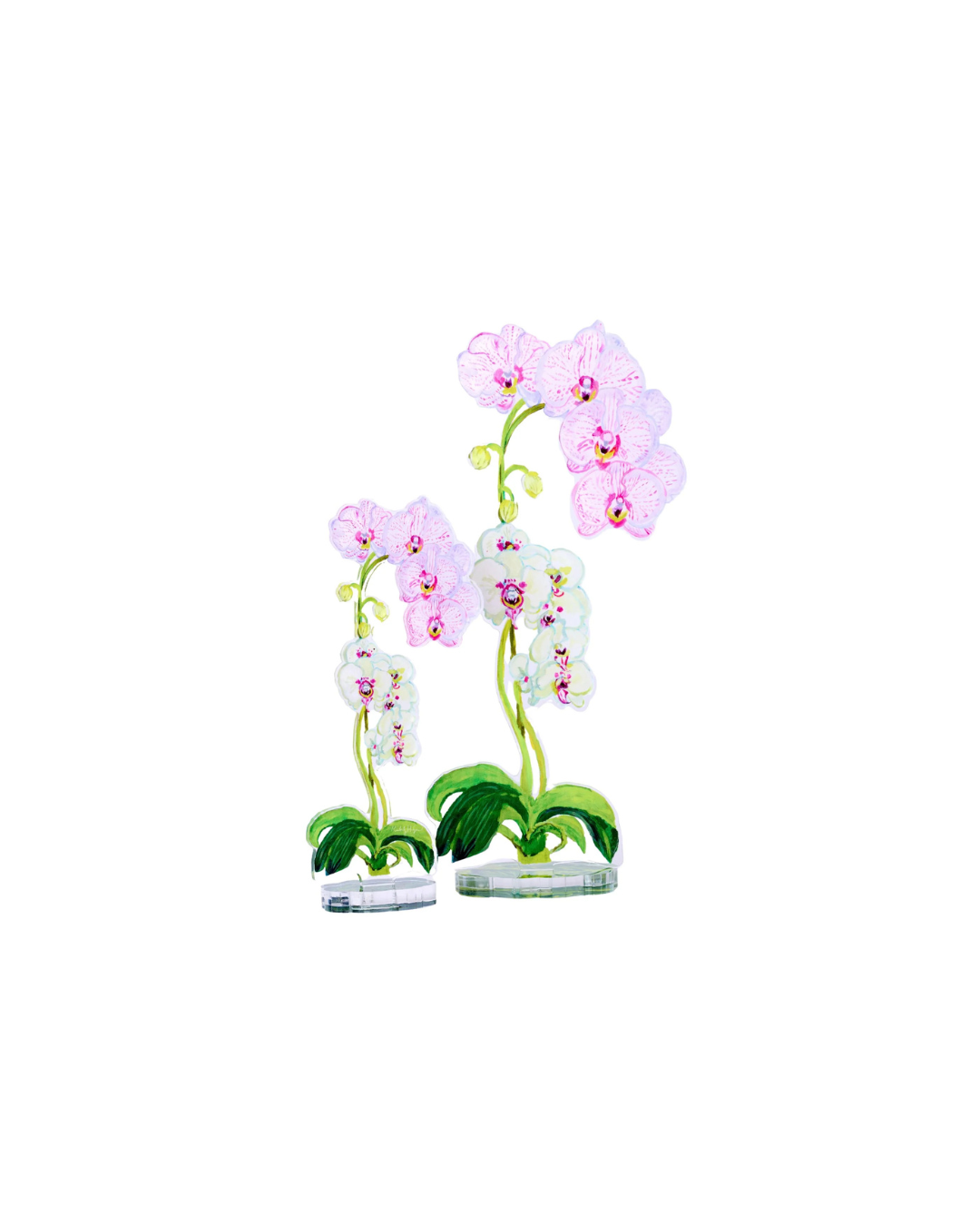 Pink Stripe Orchid Acrylic Single Flower