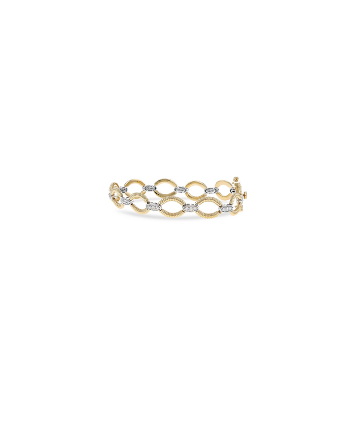 14K Yellow and White Gold Diamond Bracelet