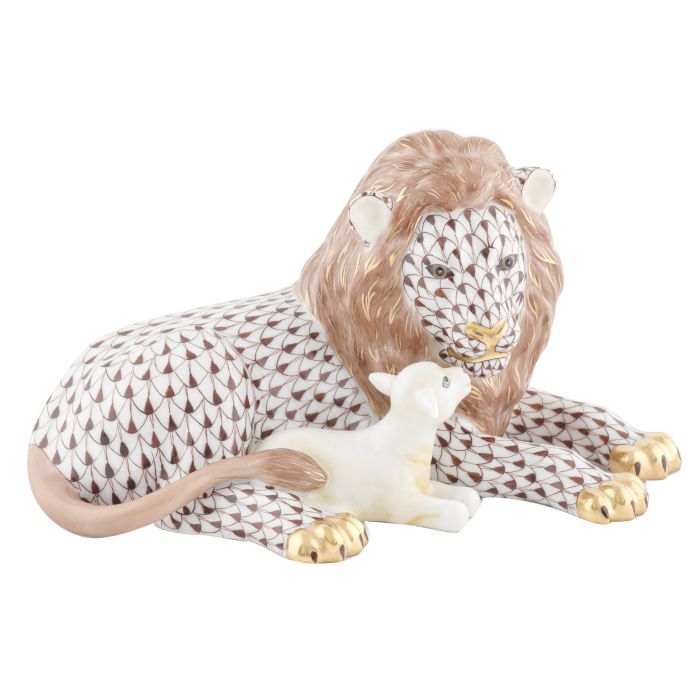Herend Lion & Lamb, Multicolor