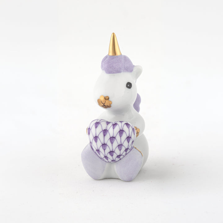 Herend Sitting Unicorn with Heart