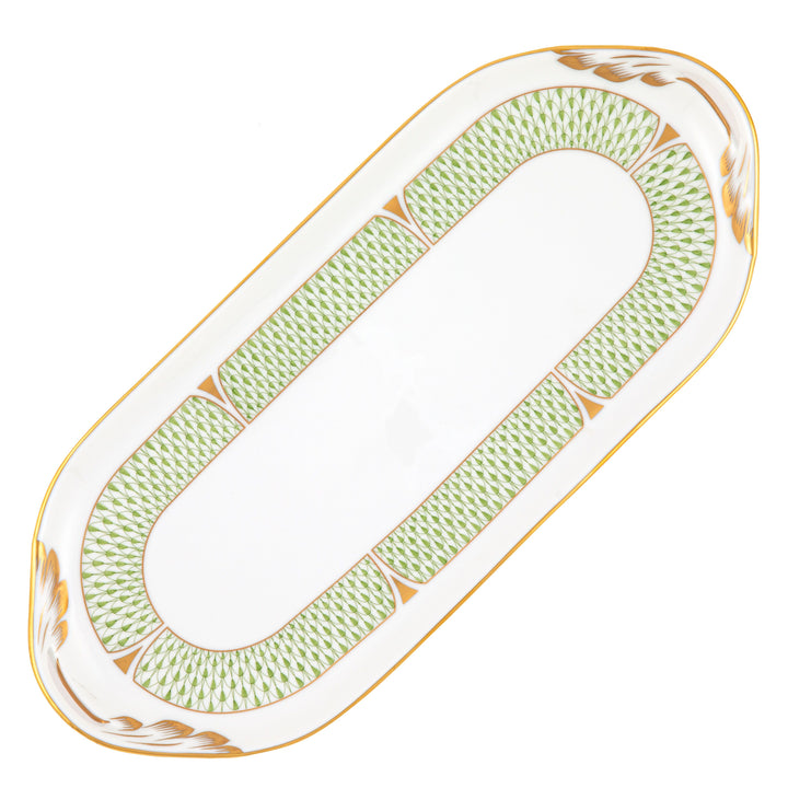 Herend Art Deco Green Sandwich Tray