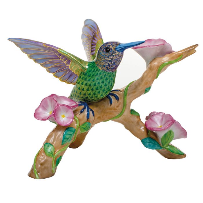 Herend Reserve Collection, Hummingbird on Flowered Branch