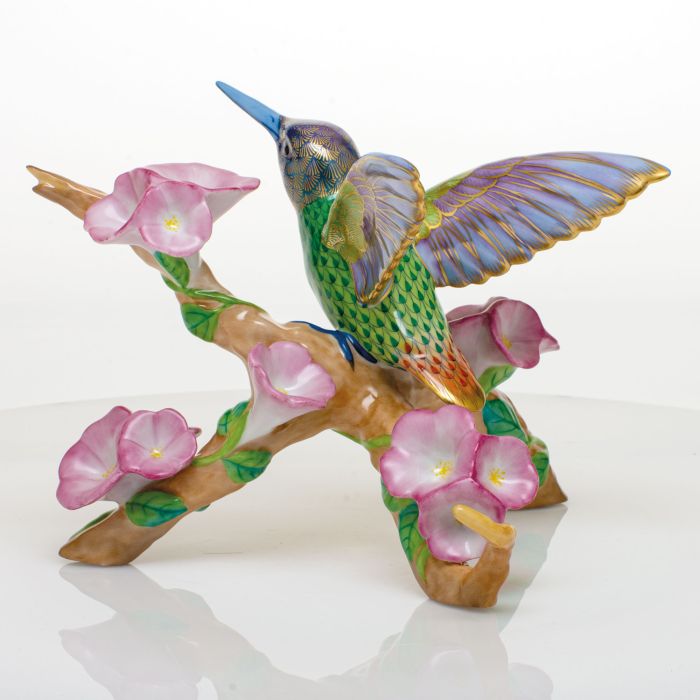 Herend Reserve Collection, Hummingbird on Flowered Branch