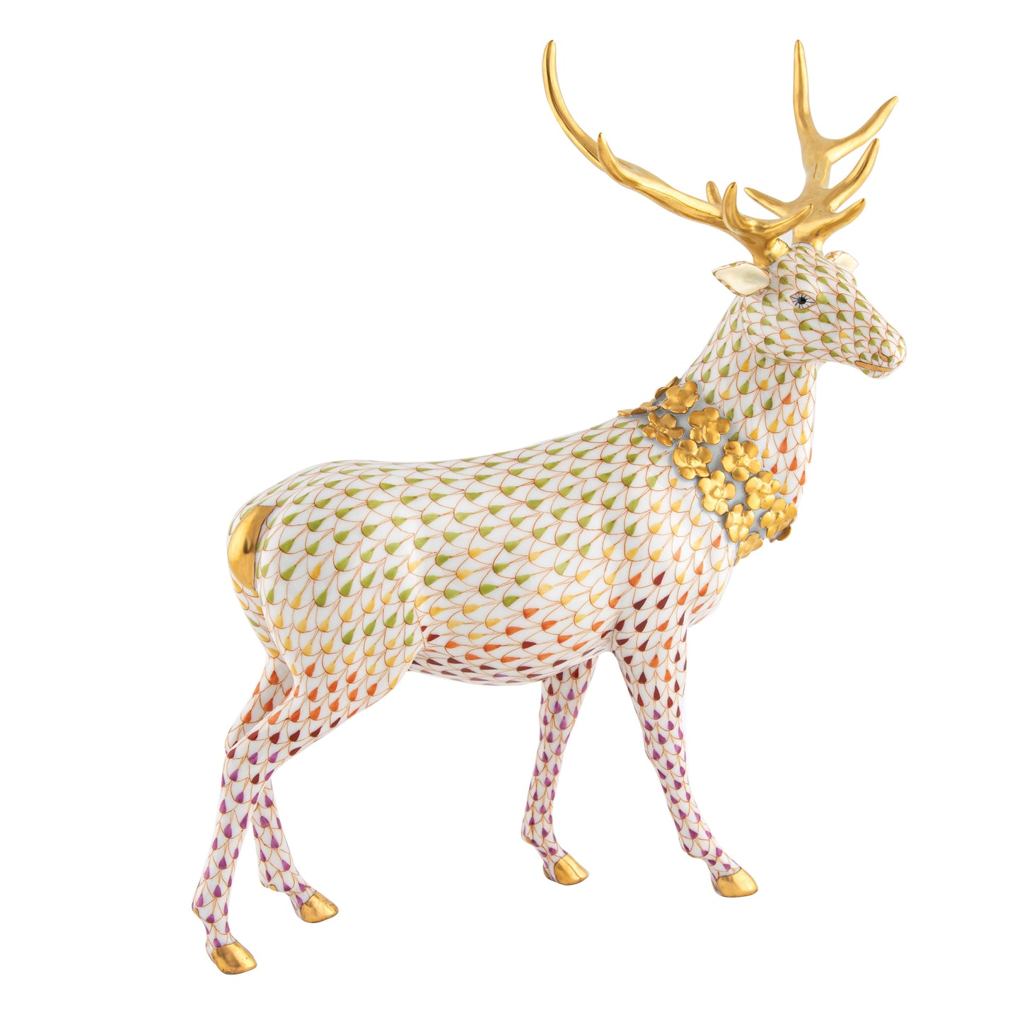 Herend Reserve Stag with Flower Garland