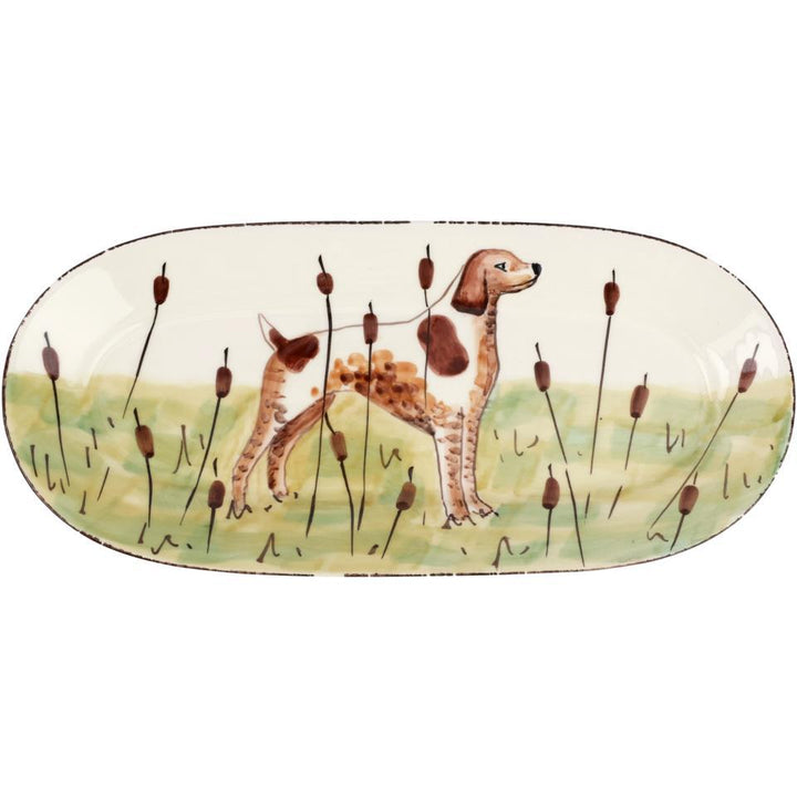 Vietri Wildlife Spaniel Oval Platter