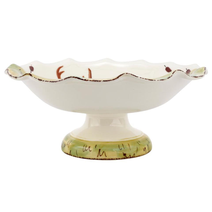 Vietri Wildlife Footed Deer Pedestal Fruit Bowl