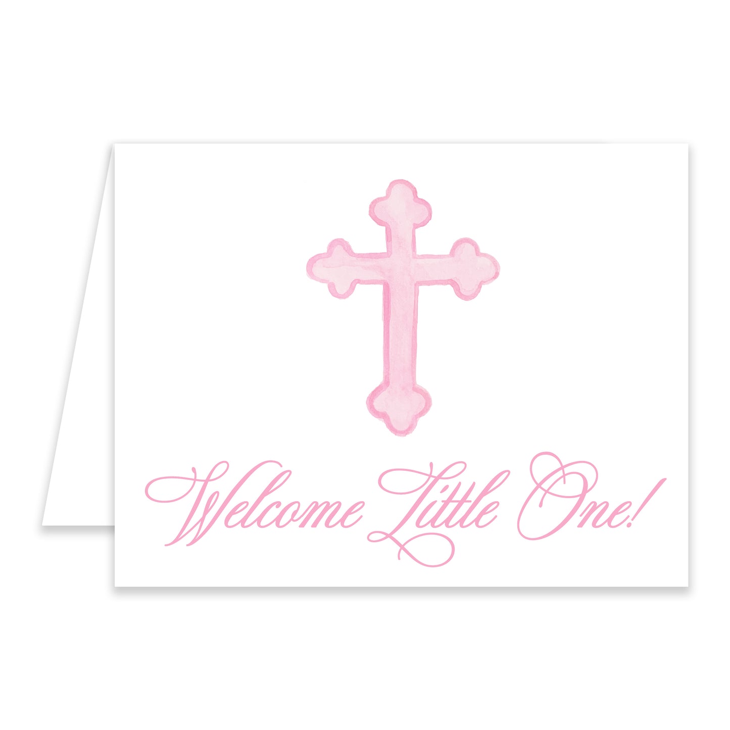 Ellington Paper Company "Welcome Little One" Card, Pink Cross