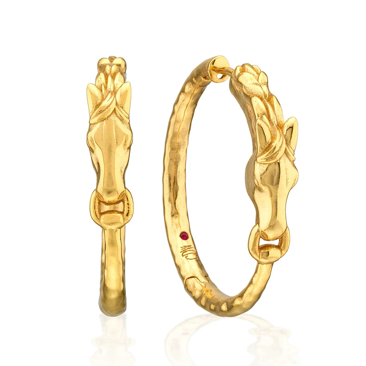 Capucine de Wulf Equestrian Horsehead Hoop Earrings, Gold