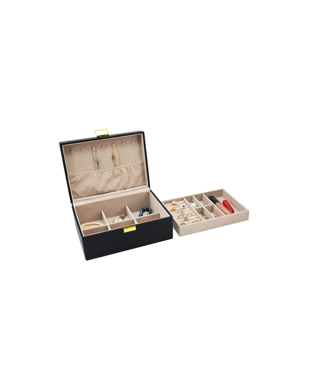 Brouk Leah Two Tier Jewelry Box, Gold