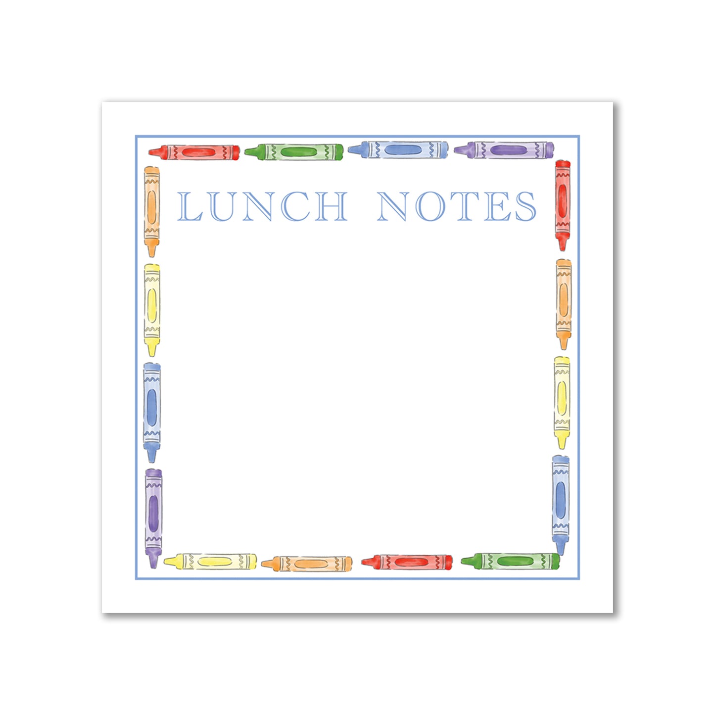 Ellington Paper Company "Lunch Notes" 50 Sheet Notepad, Crayons Block