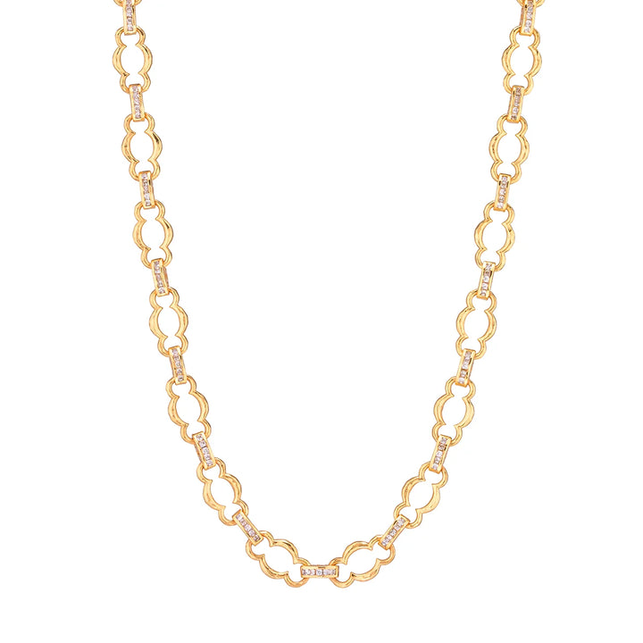 Capucine de Wulf Maharani Petite Chain Necklace, Clear Cubic Zirconia