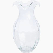 Vietri Hibiscus Glass Clear Vertical Medium Vase