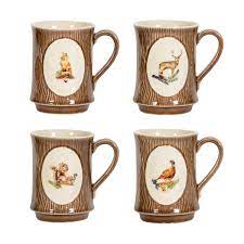 Juliska Forest Walk Animal Mugs Assorted Set of 4