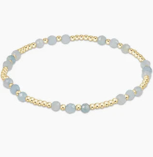 Gemstone Gold Joy Pattern 3mm Bead Bracelet