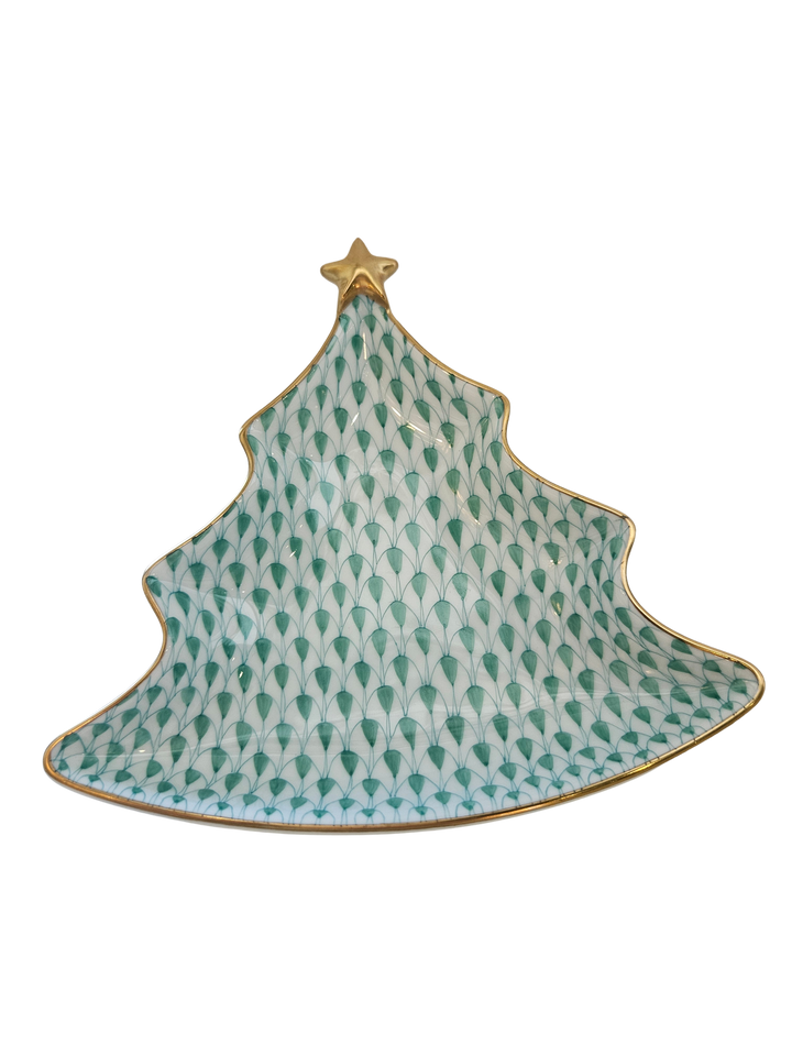Herend Christmas Tree Dish, Lavender