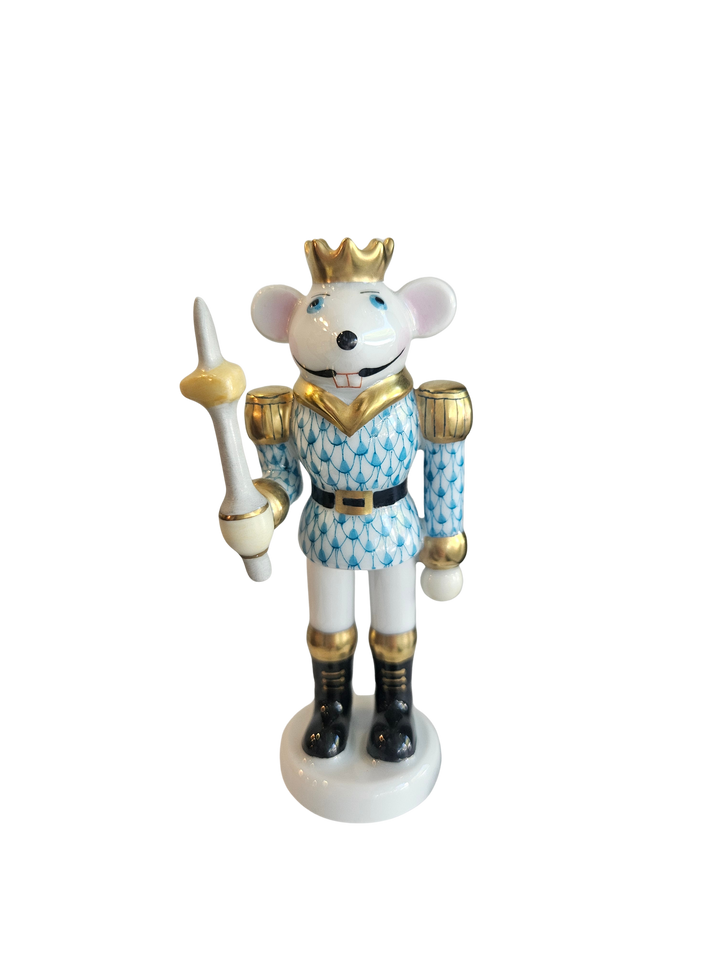 Herend Mouse with Heart Cheese, Turquoise