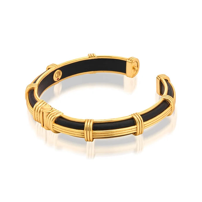 Capucine de Wulf Gaia Petite Hinged Bangle, Ebony