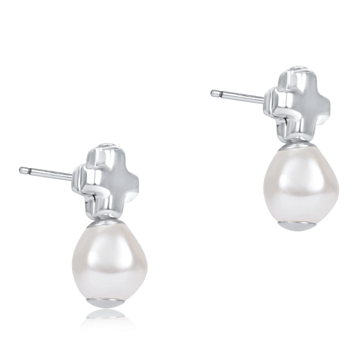 Enewton Signature Cross Sterling Stud - Classic Pearl
