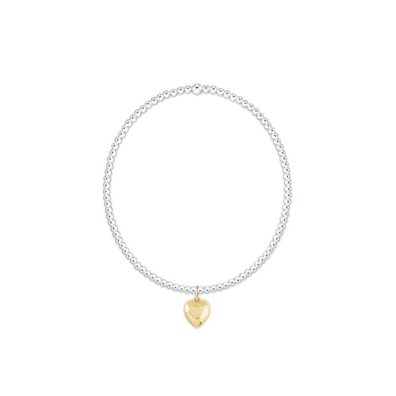 Enewton Classic Mixed Metal 2mm Bracelet - Love Plush Small Gold Charm