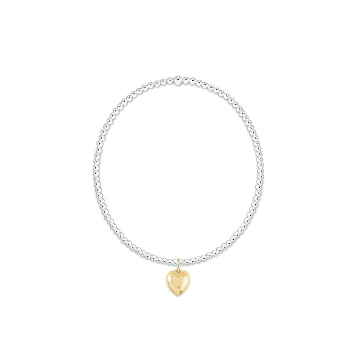 Enewton Classic Mixed Metal 2mm Bracelet - Love Plush Small Gold Charm