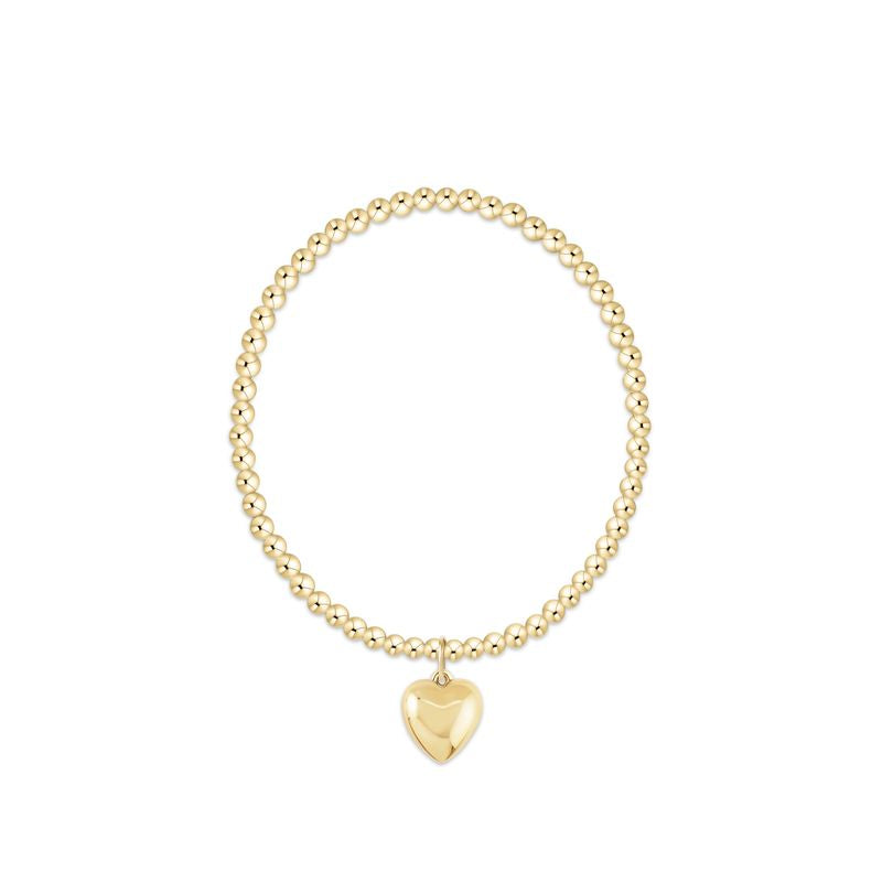 Enewton Classic Gold 3mm Bracelet - Love Plush Gold Charm