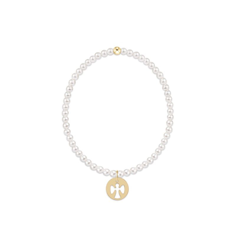 Enewton Classic Pearl 3mm Bracelet - Guardian Angel Gold Disc