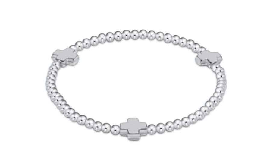 enewton Signature Cross Sterling Pattern 3mm Bead Bracelet Sterling
