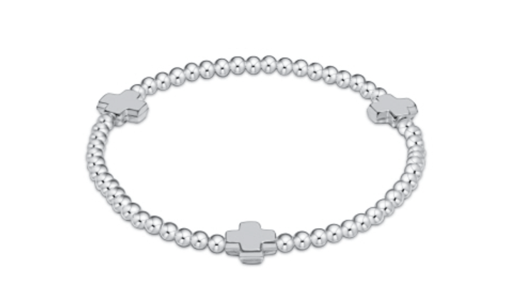 enewton Signature Cross Sterling Pattern 3mm Bead Bracelet Sterling