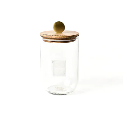 Happy Everything Small Mini Wooden Lid Glass Jar