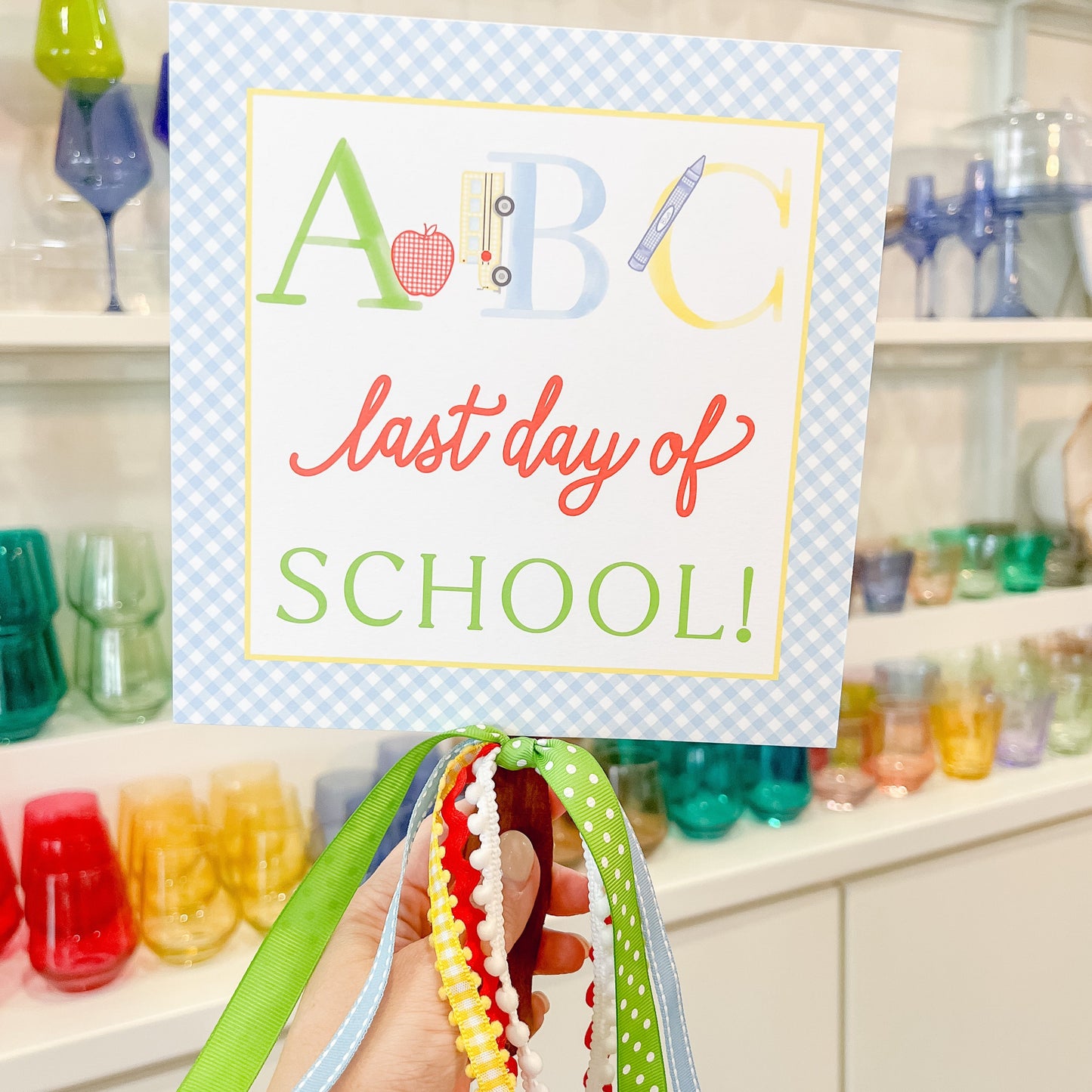 Ellington Paper Company ABC First Day/Last Day School Sign, Primary Colors