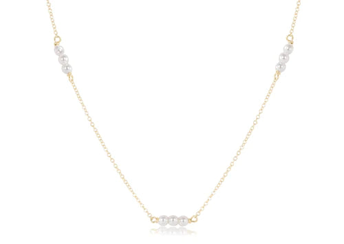 enewton 17" CHOKER JOY SIMPLICITY CHAIN GOLD - 3MM PEARL